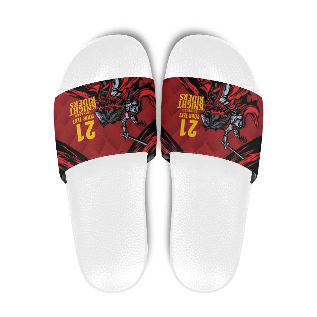 Custom Caribbean Cricket Trinidad and Tobago Cricket Slide Sandals TKR Champions 2025 Red Edition - Wonder Print Shop