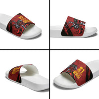 Custom Caribbean Cricket Trinidad and Tobago Cricket Slide Sandals TKR Champions 2025 Red Edition - Wonder Print Shop