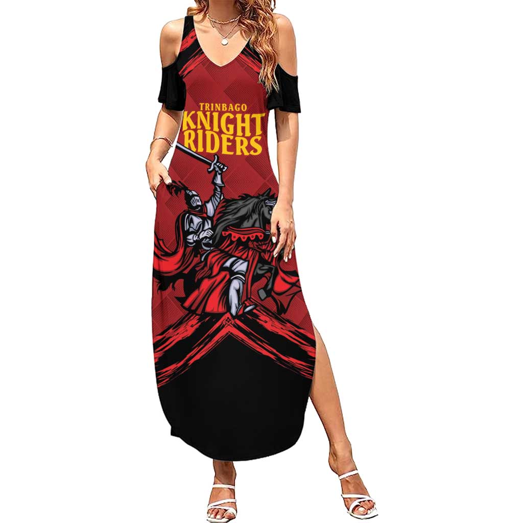 Custom Caribbean Cricket Trinidad and Tobago Cricket Summer Maxi Dress TKR Champions 2025 Red Edition - Wonder Print Shop