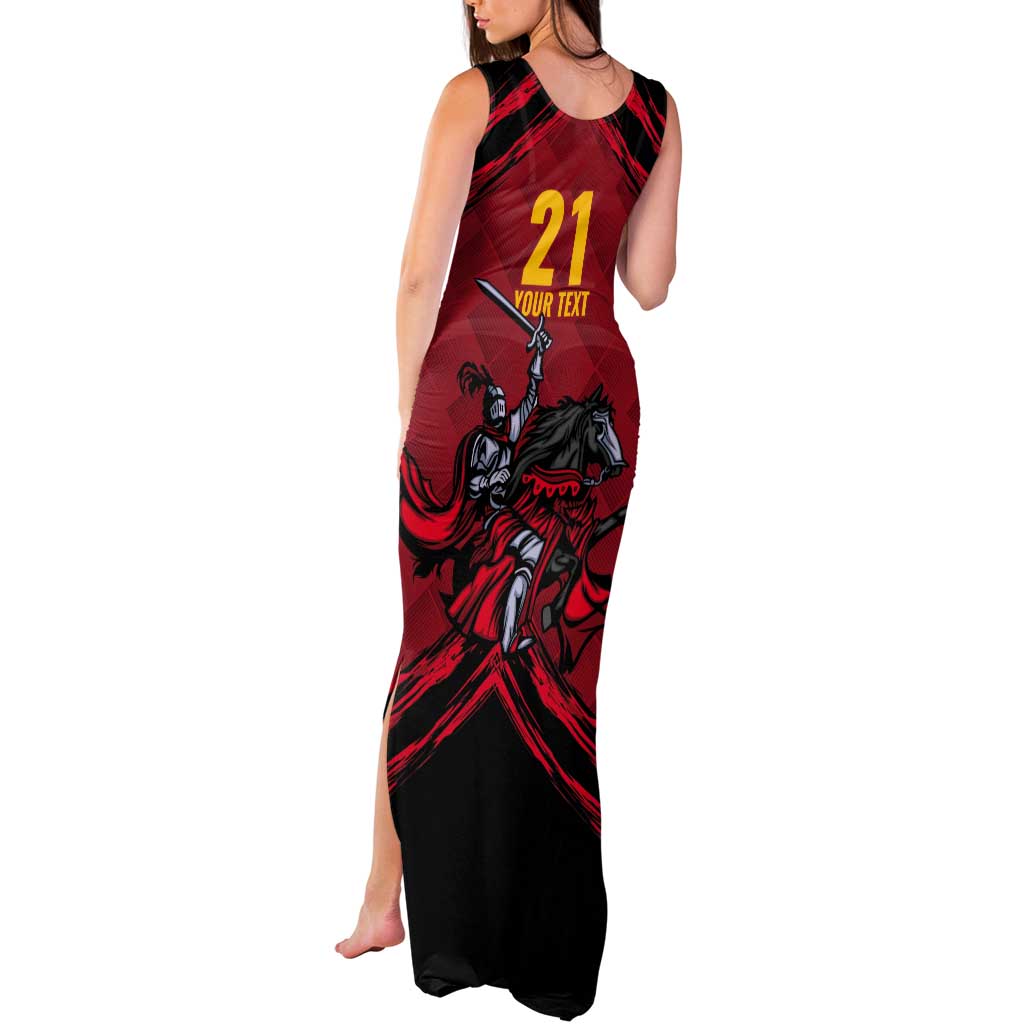 Custom Caribbean Cricket Trinidad and Tobago Cricket Tank Maxi Dress TKR Champions 2025 Red Edition - Wonder Print Shop