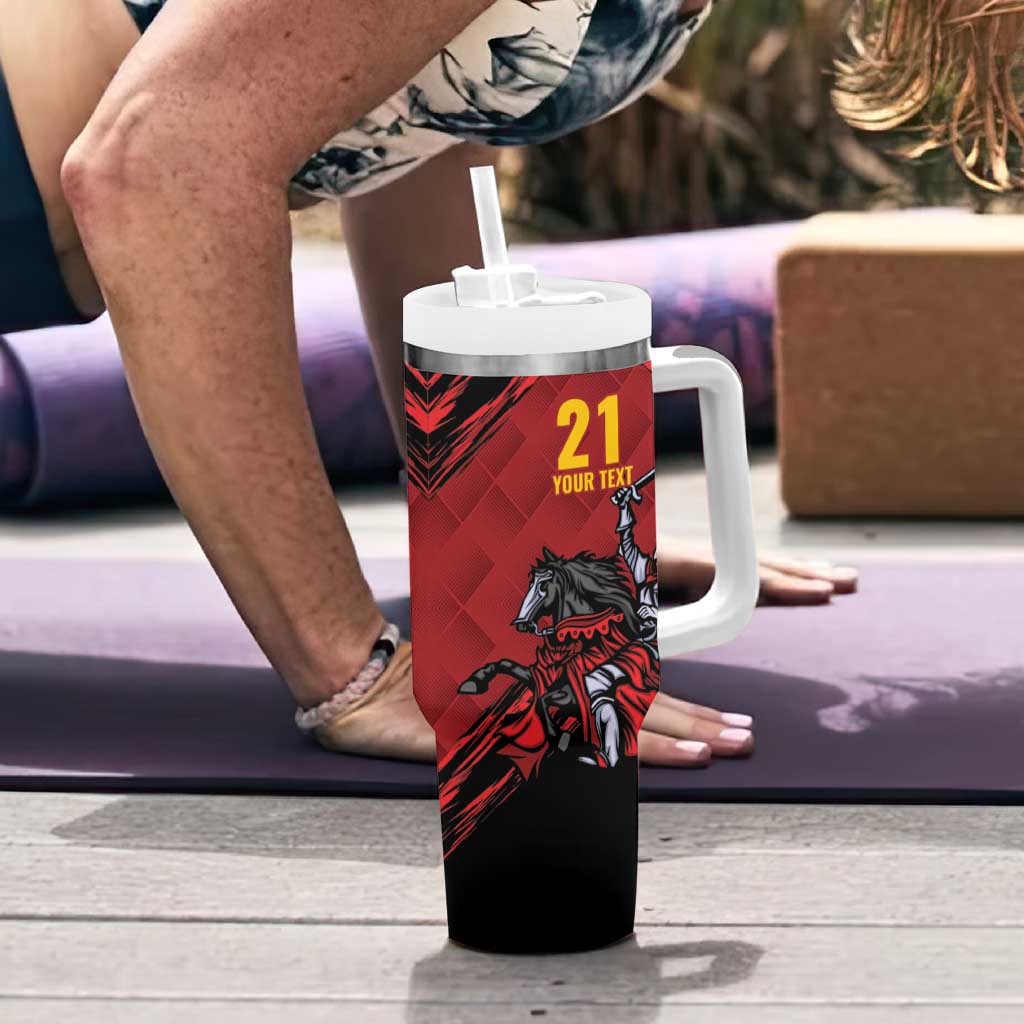 Custom Caribbean Cricket Trinidad and Tobago Cricket Tumbler With Handle TKR Champions 2025 Red Edition - Wonder Print Shop