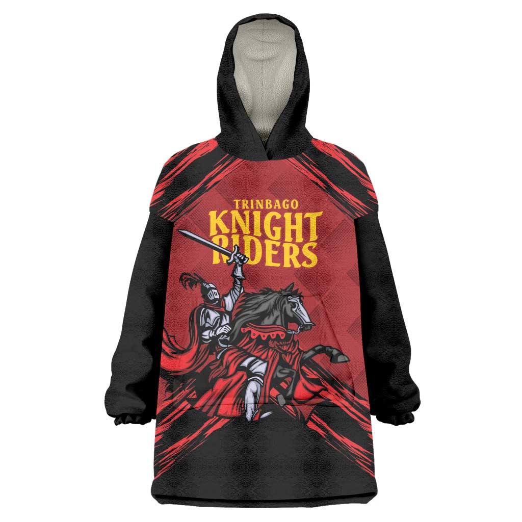 Custom Caribbean Cricket Trinidad and Tobago Cricket Wearable Blanket Hoodie TKR Champions 2025 Red Edition - Wonder Print Shop