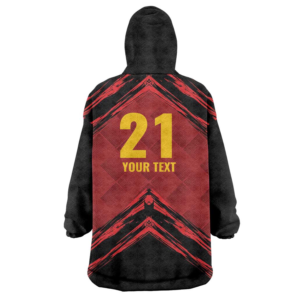 Custom Caribbean Cricket Trinidad and Tobago Cricket Wearable Blanket Hoodie TKR Champions 2025 Red Edition - Wonder Print Shop