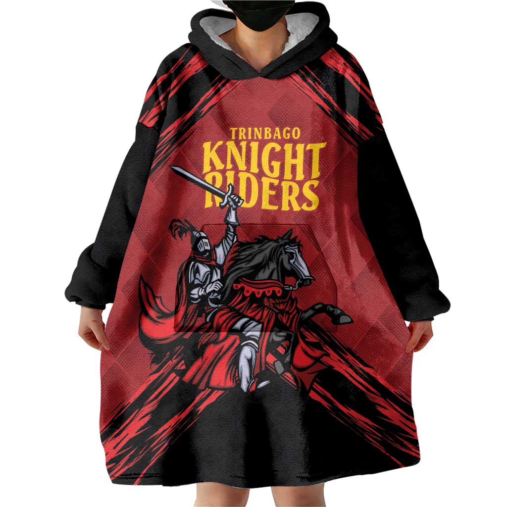 Custom Caribbean Cricket Trinidad and Tobago Cricket Wearable Blanket Hoodie TKR Champions 2025 Red Edition - Wonder Print Shop
