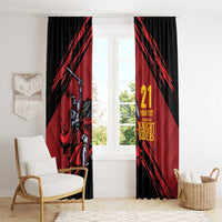 Custom Caribbean Cricket Trinidad and Tobago Cricket Window Curtain TKR Champions 2025 Red Edition - Wonder Print Shop