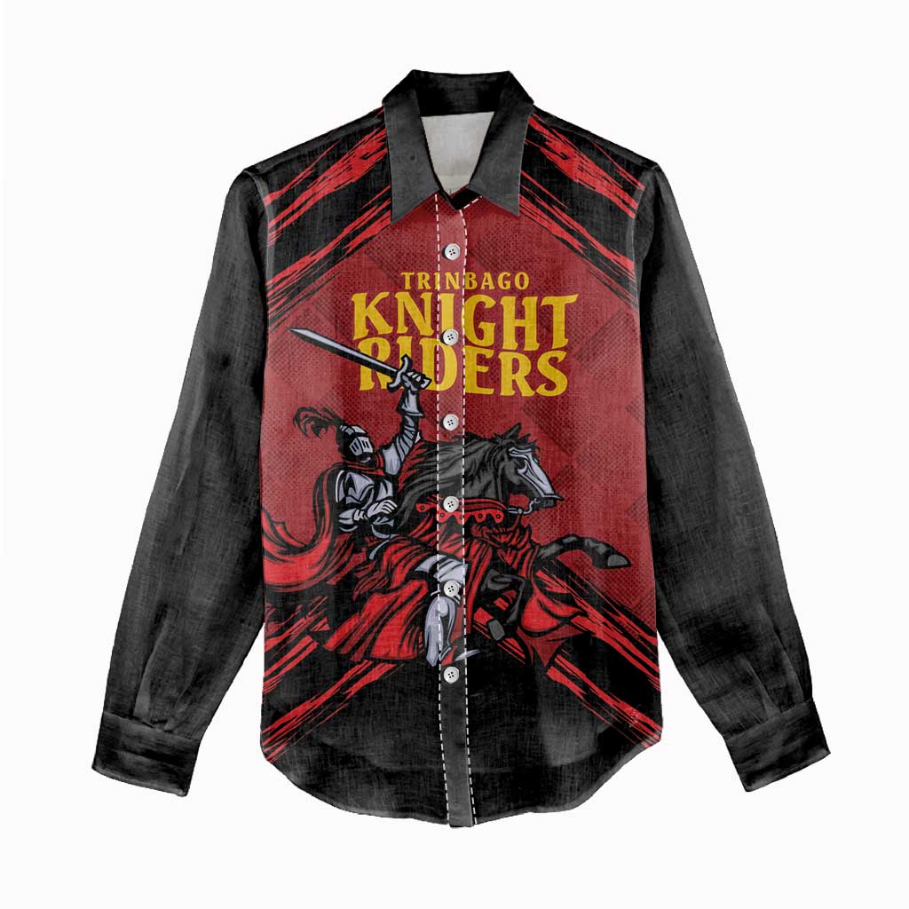 Custom Caribbean Cricket Trinidad and Tobago Cricket Women Casual Shirt TKR Champions 2025 Red Edition - Wonder Print Shop