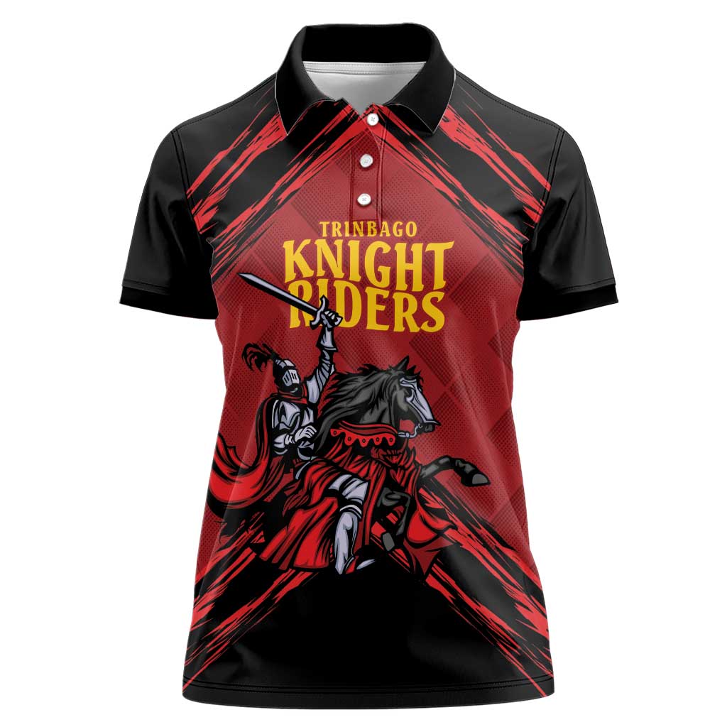 Custom Caribbean Cricket Trinidad and Tobago Cricket Women Polo Shirt TKR Champions 2025 Red Edition - Wonder Print Shop