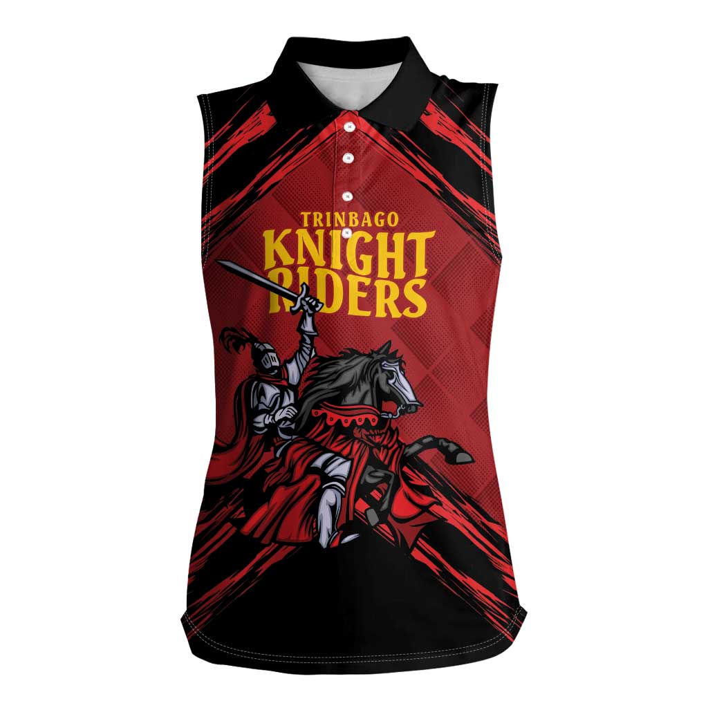 Custom Caribbean Cricket Trinidad and Tobago Cricket Women Sleeveless Polo Shirt TKR Champions 2025 Red Edition - Wonder Print Shop