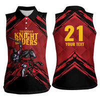 Custom Caribbean Cricket Trinidad and Tobago Cricket Women Sleeveless Polo Shirt TKR Champions 2025 Red Edition - Wonder Print Shop
