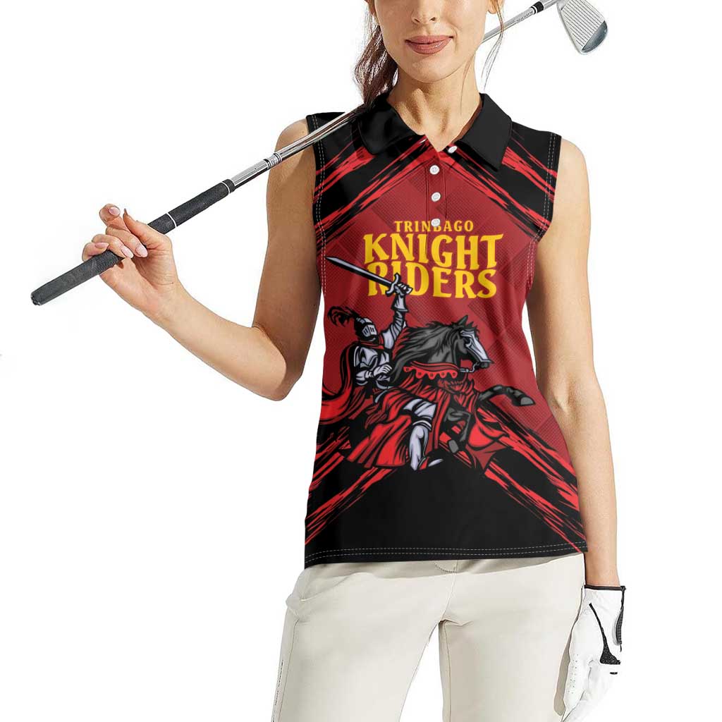 Custom Caribbean Cricket Trinidad and Tobago Cricket Women Sleeveless Polo Shirt TKR Champions 2025 Red Edition - Wonder Print Shop