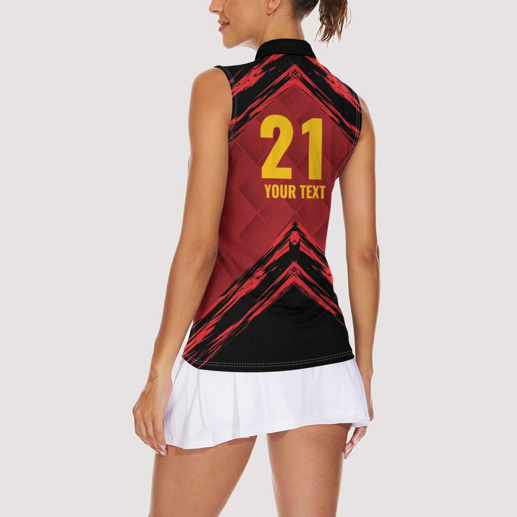 Custom Caribbean Cricket Trinidad and Tobago Cricket Women Sleeveless Polo Shirt TKR Champions 2025 Red Edition - Wonder Print Shop