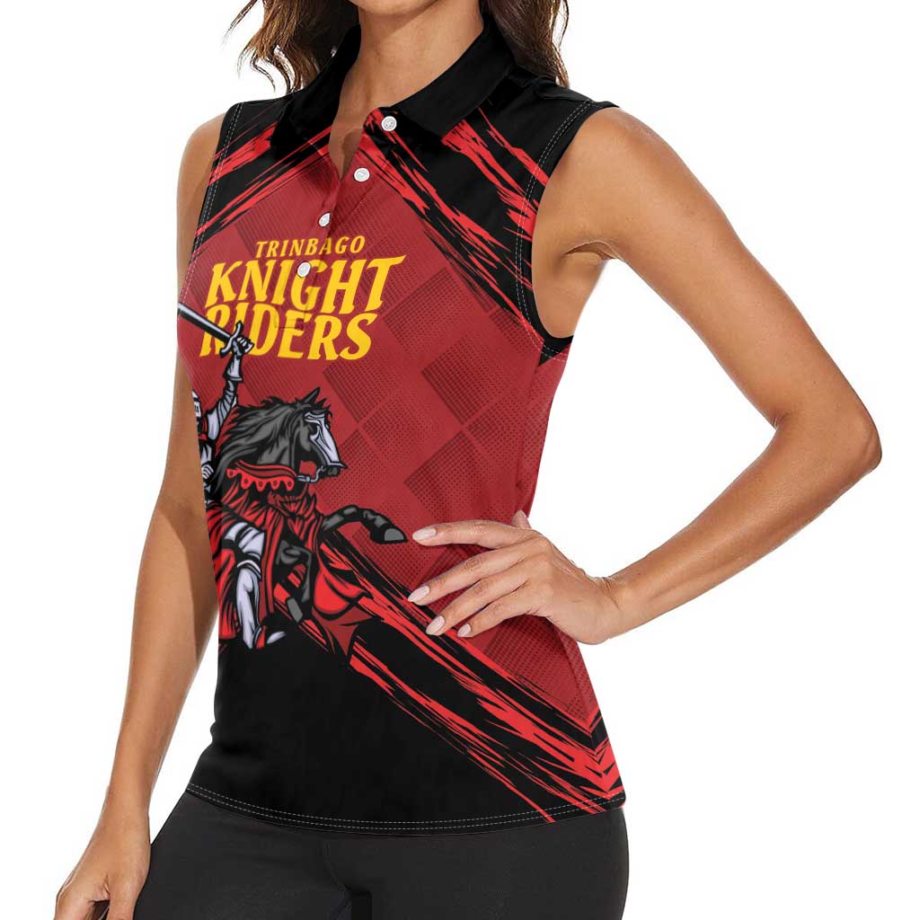 Custom Caribbean Cricket Trinidad and Tobago Cricket Women Sleeveless Polo Shirt TKR Champions 2025 Red Edition - Wonder Print Shop