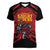 Custom Caribbean Cricket Trinidad and Tobago Cricket Women V-Neck T-Shirt TKR Champions 2025 Red Edition - Wonder Print Shop