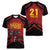 Custom Caribbean Cricket Trinidad and Tobago Cricket Women V-Neck T-Shirt TKR Champions 2025 Red Edition - Wonder Print Shop