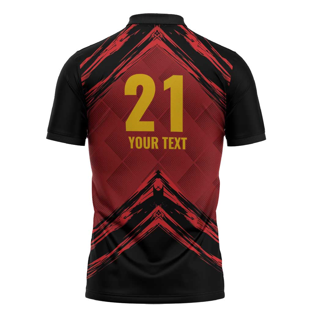 Custom Caribbean Cricket Trinidad and Tobago Cricket Zipper Polo Shirt TKR Champions 2025 Red Edition - Wonder Print Shop