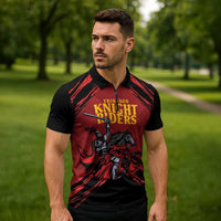 Custom Caribbean Cricket Trinidad and Tobago Cricket Zipper Polo Shirt TKR Champions 2025 Red Edition - Wonder Print Shop