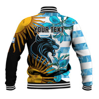 Personalised Argentina Baseball Jacket Los Pumas and Sol de Mayo Ceibo Flowers LT9 - Wonder Print Shop