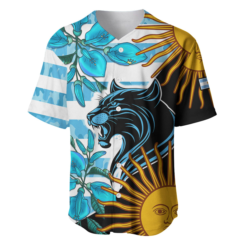 Personalised Argentina Baseball Jersey Los Pumas and Sol de Mayo Ceibo Flowers LT9 - Wonder Print Shop