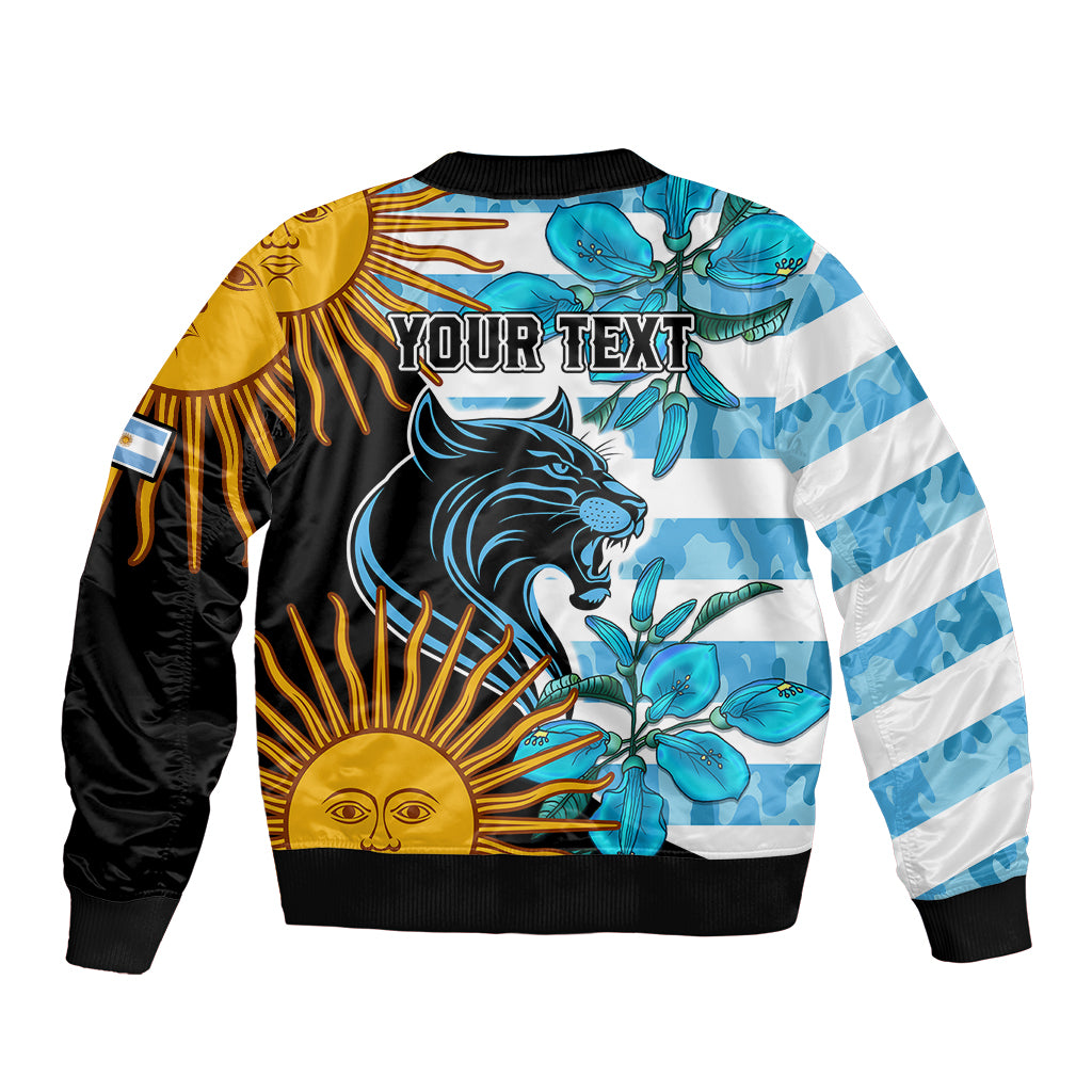 Personalised Argentina Bomber Jacket Los Pumas and Sol de Mayo Ceibo Flowers LT9 - Wonder Print Shop