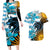 Personalised Argentina Couples Matching Long Sleeve Bodycon Dress and Hawaiian Shirt Los Pumas and Sol de Mayo Ceibo Flowers LT9 - Wonder Print Shop