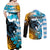 Personalised Argentina Couples Matching Off Shoulder Maxi Dress and Long Sleeve Button Shirts Los Pumas and Sol de Mayo Ceibo Flowers LT9 - Wonder Print Shop