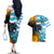 Personalised Argentina Couples Matching Off The Shoulder Long Sleeve Dress and Hawaiian Shirt Los Pumas and Sol de Mayo Ceibo Flowers LT9 - Wonder Print Shop