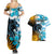 Personalised Argentina Couples Matching Summer Maxi Dress and Hawaiian Shirt Los Pumas and Sol de Mayo Ceibo Flowers LT9 - Wonder Print Shop