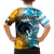 Personalised Argentina Family Matching Off Shoulder Long Sleeve Dress and Hawaiian Shirt Los Pumas and Sol de Mayo Ceibo Flowers - Wonder Print Shop