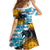 Personalised Argentina Family Matching Off Shoulder Long Sleeve Dress and Hawaiian Shirt Los Pumas and Sol de Mayo Ceibo Flowers - Wonder Print Shop