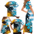 Personalised Argentina Family Matching Short Sleeve Bodycon Dress and Hawaiian Shirt Los Pumas and Sol de Mayo Ceibo Flowers - Wonder Print Shop