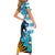 Personalised Argentina Family Matching Short Sleeve Bodycon Dress and Hawaiian Shirt Los Pumas and Sol de Mayo Ceibo Flowers - Wonder Print Shop