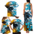Personalised Argentina Family Matching Tank Maxi Dress and Hawaiian Shirt Los Pumas and Sol de Mayo Ceibo Flowers - Wonder Print Shop