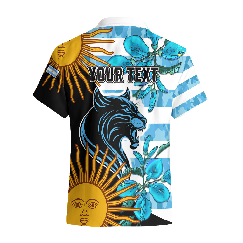 Personalised Argentina Hawaiian Shirt Los Pumas and Sol de Mayo Ceibo Flowers - Wonder Print Shop