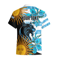 Personalised Argentina Hawaiian Shirt Los Pumas and Sol de Mayo Ceibo Flowers - Wonder Print Shop