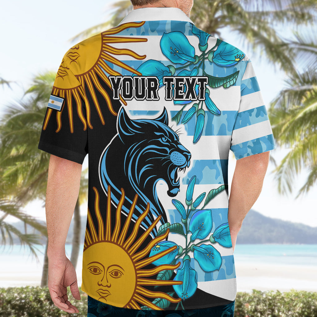 Personalised Argentina Hawaiian Shirt Los Pumas and Sol de Mayo Ceibo Flowers - Wonder Print Shop