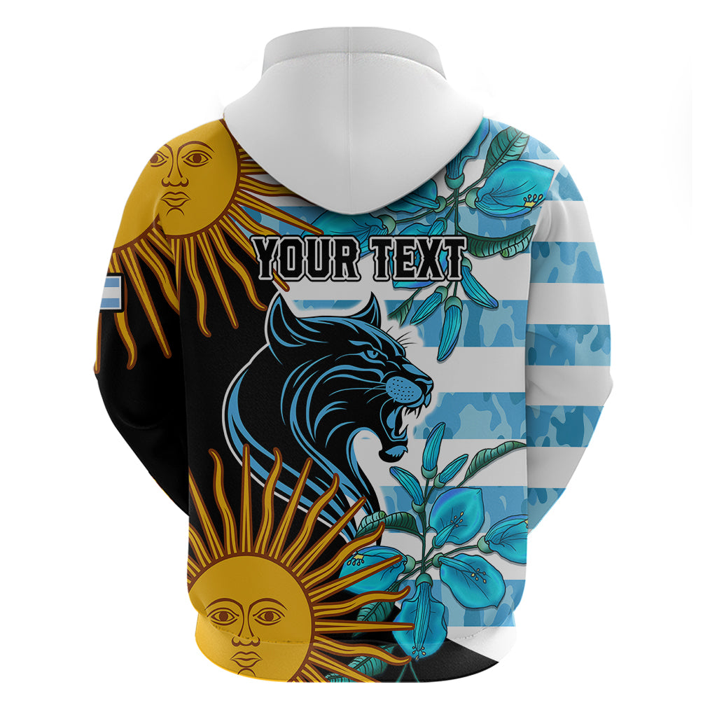 Personalised Argentina Hoodie Los Pumas and Sol de Mayo Ceibo Flowers - Wonder Print Shop