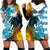 Personalised Argentina Hoodie Dress Los Pumas and Sol de Mayo Ceibo Flowers - Wonder Print Shop