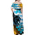 Personalised Argentina Off Shoulder Maxi Dress Los Pumas and Sol de Mayo Ceibo Flowers - Wonder Print Shop