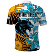 Personalised Argentina Polo Shirt Los Pumas and Sol de Mayo Ceibo Flowers - Wonder Print Shop