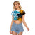 Personalised Argentina Raglan Cropped T Shirt Los Pumas and Sol de Mayo Ceibo Flowers - Wonder Print Shop