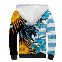 Personalised Argentina Sherpa Hoodie Los Pumas and Sol de Mayo Ceibo Flowers - Wonder Print Shop
