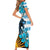 Personalised Argentina Short Sleeve Bodycon Dress Los Pumas and Sol de Mayo Ceibo Flowers - Wonder Print Shop
