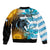 Personalised Argentina Sleeve Zip Bomber Jacket Los Pumas and Sol de Mayo Ceibo Flowers - Wonder Print Shop