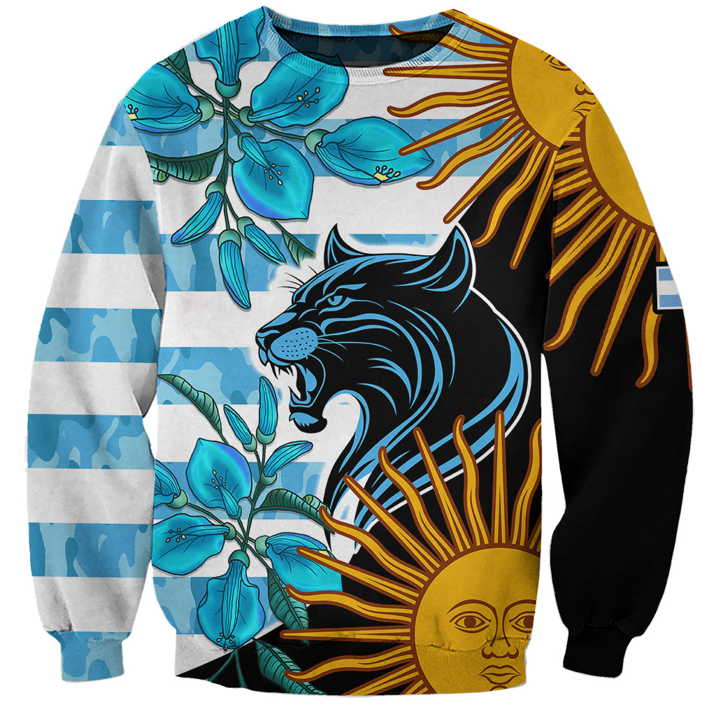 Personalised Argentina Sweatshirt Los Pumas and Sol de Mayo Ceibo Flowers - Wonder Print Shop