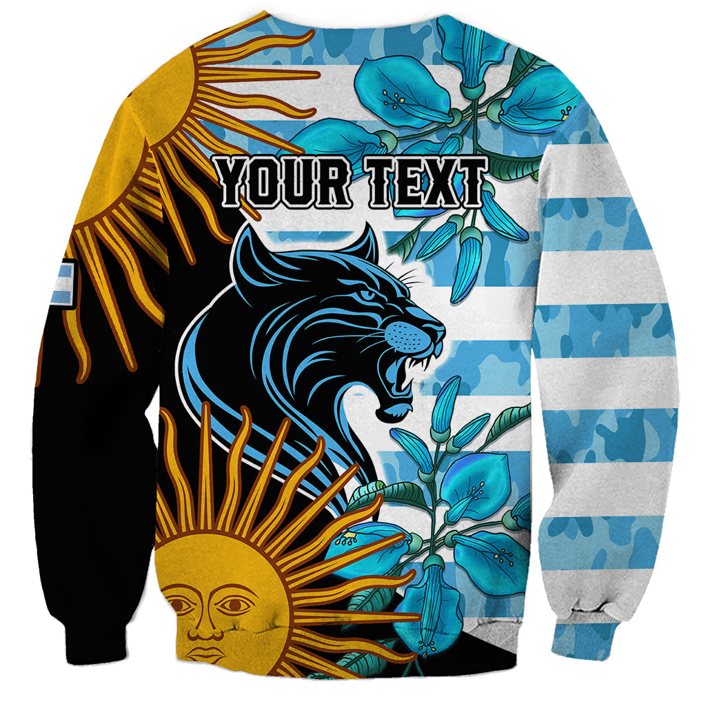 Personalised Argentina Sweatshirt Los Pumas and Sol de Mayo Ceibo Flowers - Wonder Print Shop