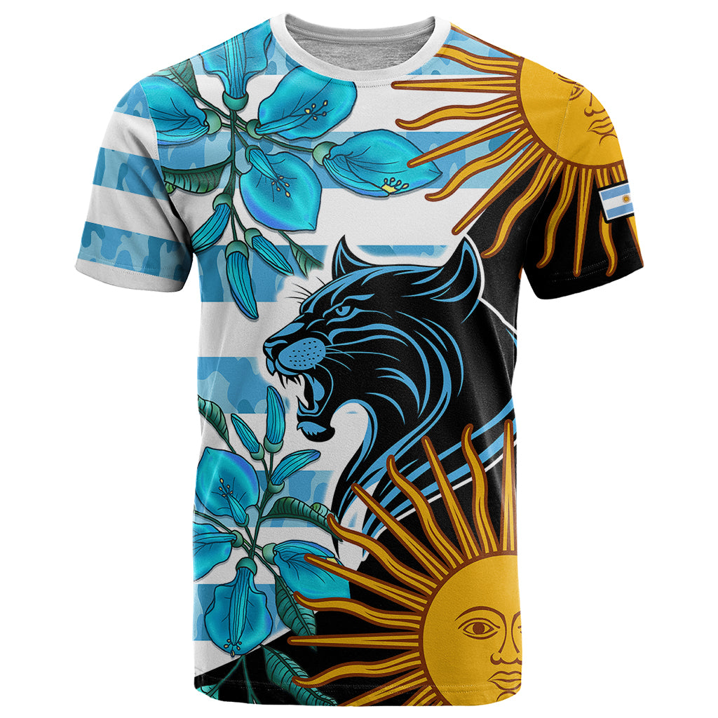 Personalised Argentina T Shirt Los Pumas and Sol de Mayo Ceibo Flowers - Wonder Print Shop