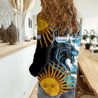 Personalised Argentina Women Casual Shirt Los Pumas and Sol de Mayo Ceibo Flowers - Wonder Print Shop