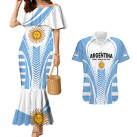 Argentina Rugby Couples Matching Mermaid Dress and Hawaiian Shirt World Cup 2023 Los Pumas Go Champion LT9 - Wonder Print Shop