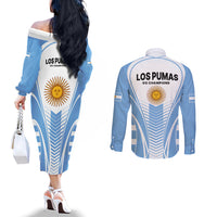 argentina-rugby-couples-matching-off-the-shoulder-long-sleeve-dress-and-long-sleeve-button-shirts-world-cup-2023-los-pumas-go-champion