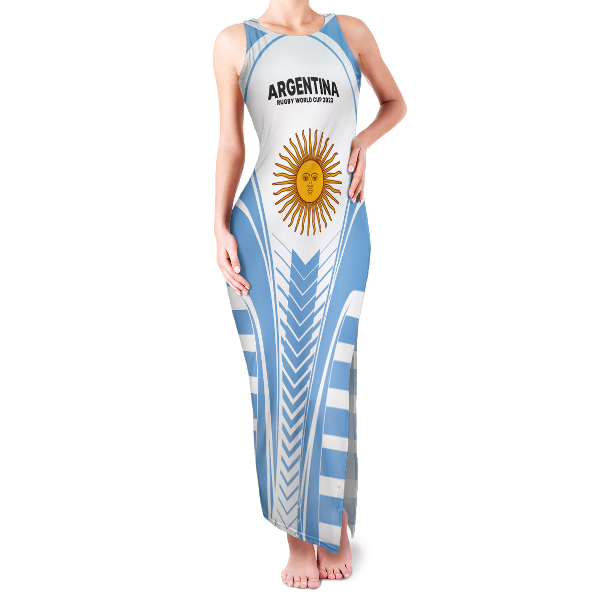 Argentina Rugby Family Matching Tank Maxi Dress and Hawaiian Shirt World Cup 2023 Los Pumas Go Champion - Wonder Print Shop